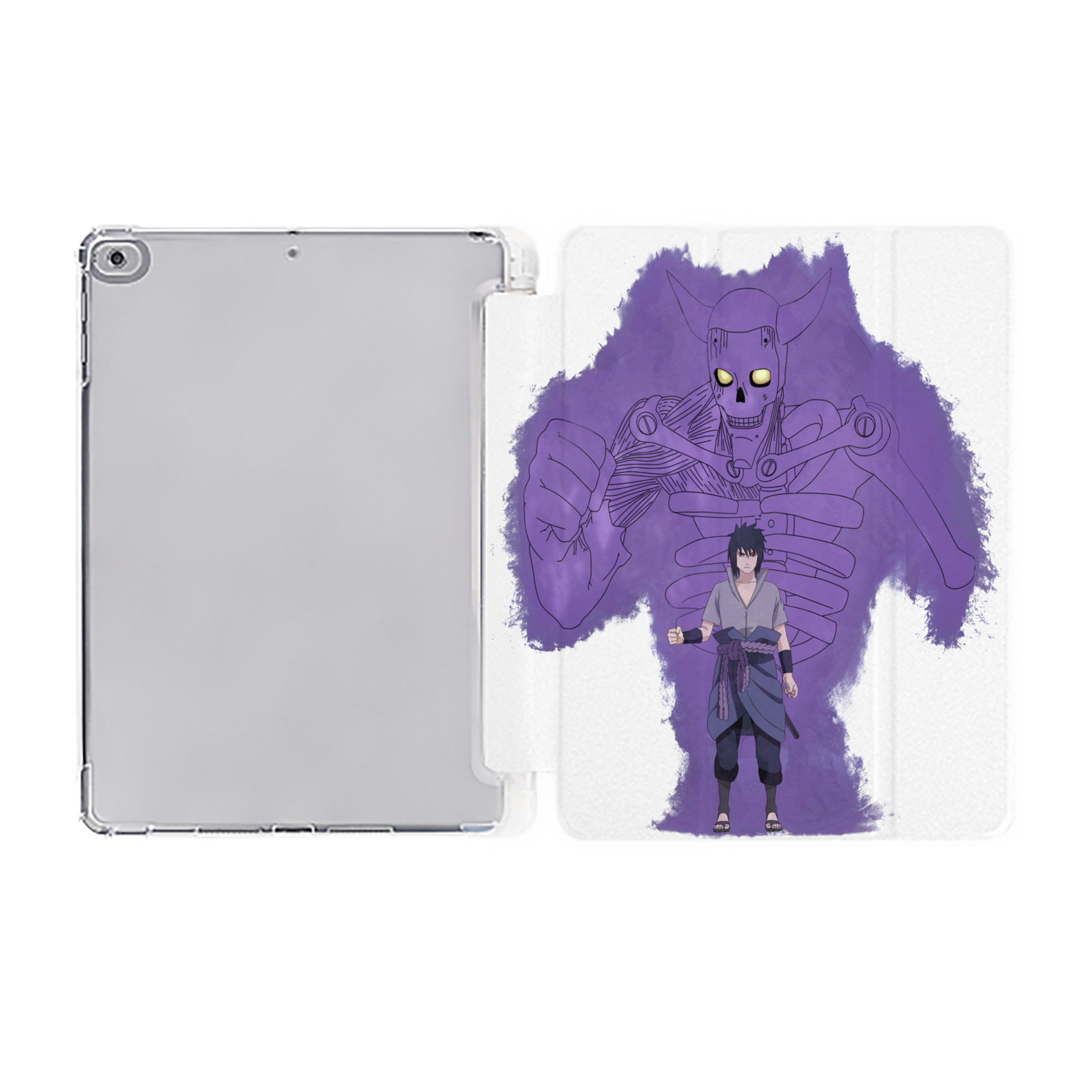（画像用） NARUTO -ナルト- うちは サスケ Uchiha Sasuke IPad ケース ペン収納付き 三つ折りスタンド PUレザー×シリコン 対応機種9.5/10.5/10.9インチ